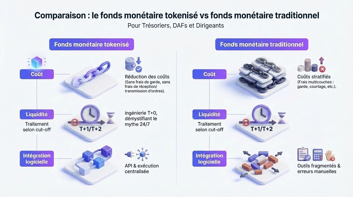 Les avantages d'un fonds monétaire tokénisé par rapport à un fonds classique