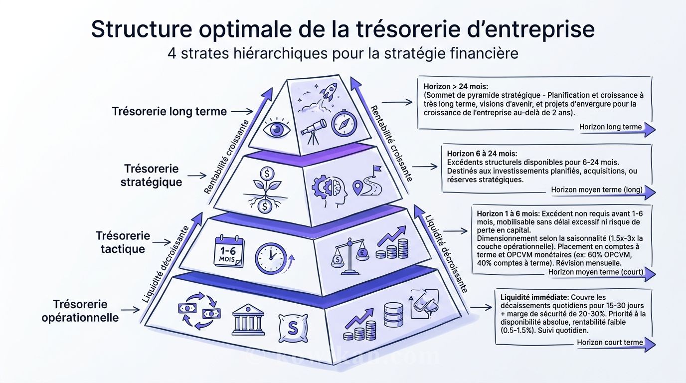 Les 4 strates recommandées pour organiser une trésorerie d'entreprise