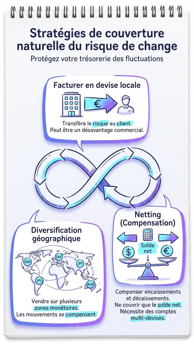 Les trois types de couverture naturelle du risque de change
